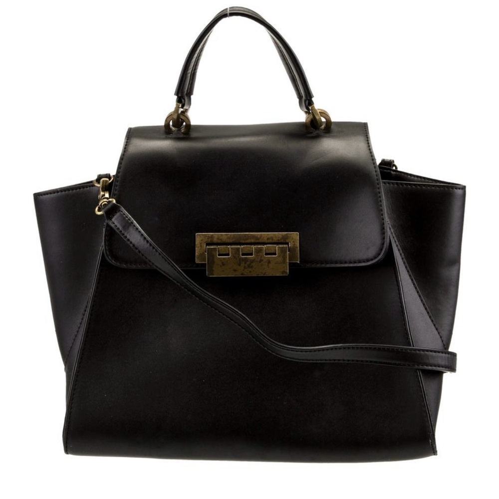 Zac Posen Black Satchel with Gold Accents